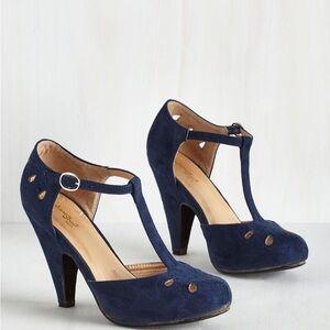 Modcloth The Zest is History Graham Street Shoe Co. heel in Navy blue